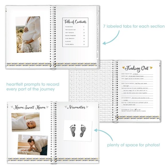 Pearhead My Pregnancy Journal, Newborn Milestone Keepsake Memory Book, Photo Alb - Picture 6 of 7